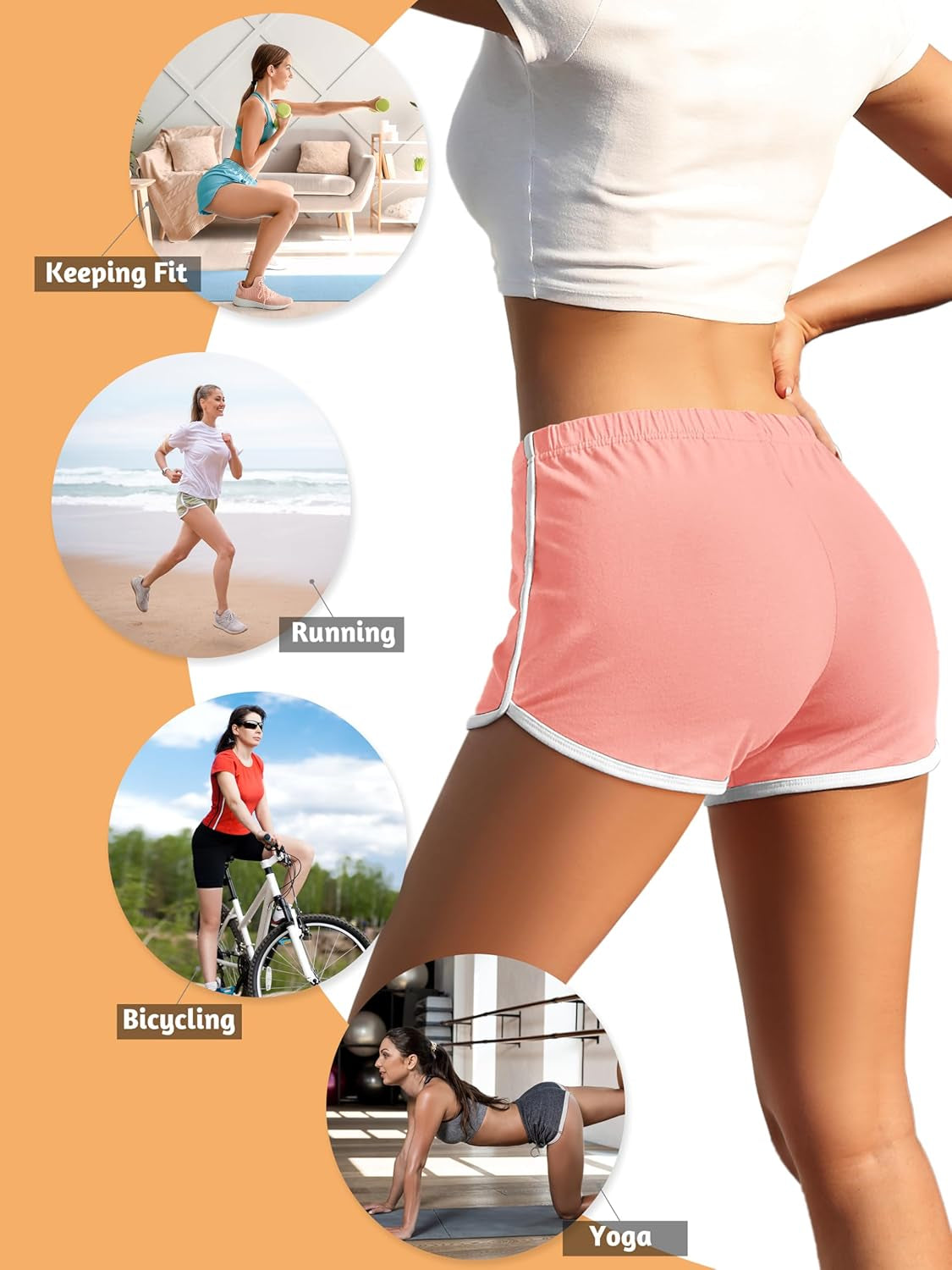 4 Pack Athletic Womens Shorts