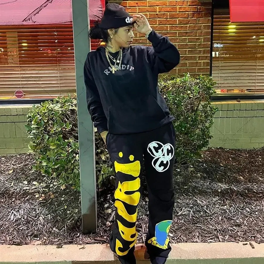 Mens baggy embroidered pants 